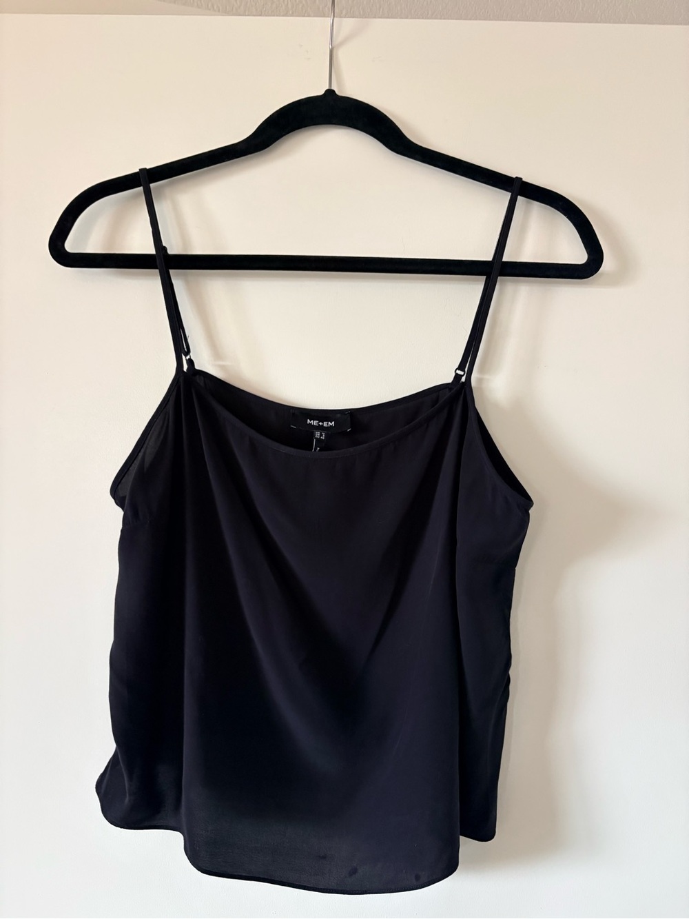 ME+EM Black Camisole with Adjustable Spaghetti Straps